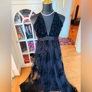 Elegant Black Floral Gown